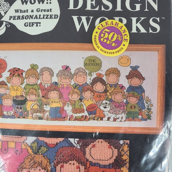 Our Family Personalized Cross Stitch Kit! 1994! GAY MARTHA ZURICH! DESIGN WORKS - Picture 3 of 7